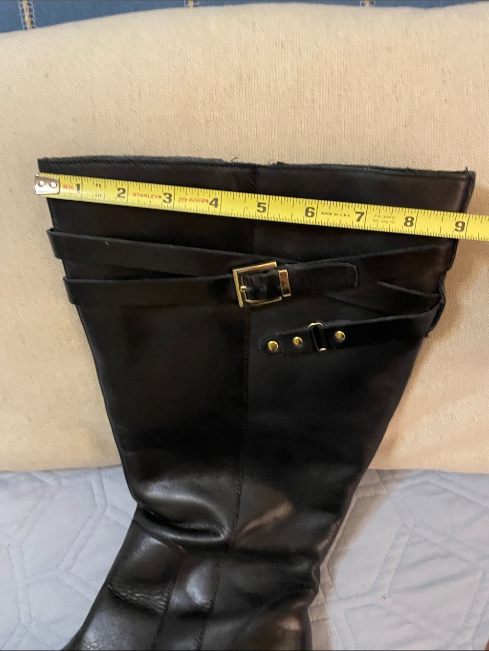Franco Sarto Celeste Knee high Leather Wide Calf Boots Black US 10M - Picture 11 of 11